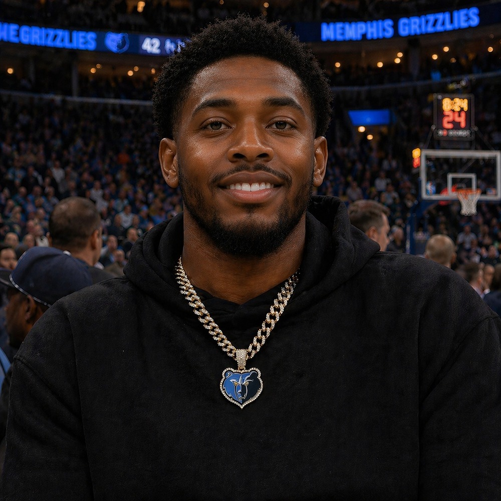 Necklace Iced Chain Memphis Grizzlies Fan‎ Iced Pendant